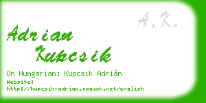 adrian kupcsik business card