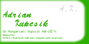 adrian kupcsik business card